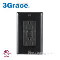 125V 15Amp Black GFCI Outlet For wall Light